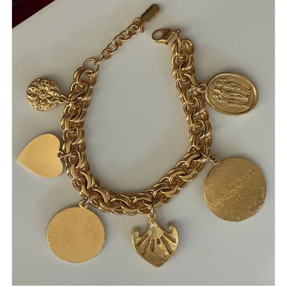Camrose & Kross JBK Gold Tone Charm Women Bracelet Jacqueline Kennedy Collection